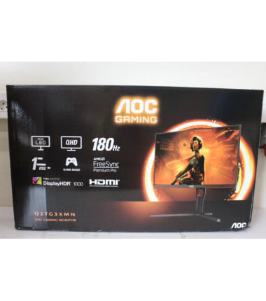 SALE OUT. AOC Gaming Q27G3XMN/BK 27", 2560x1440/1ms/250cd/m², HDMI, DisplayPort, Audio out | AOC Monitor | Q27G3XMN/BK | 27 " | 
