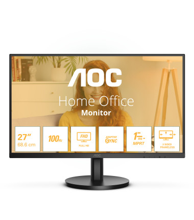 AOC 27B3HMA2 | 27 " | VA | FHD | 16:9 | 100 Hz | 4 ms | 1920 x 1080 pixels | 250 cd/m² | HDMI ports quantity 1