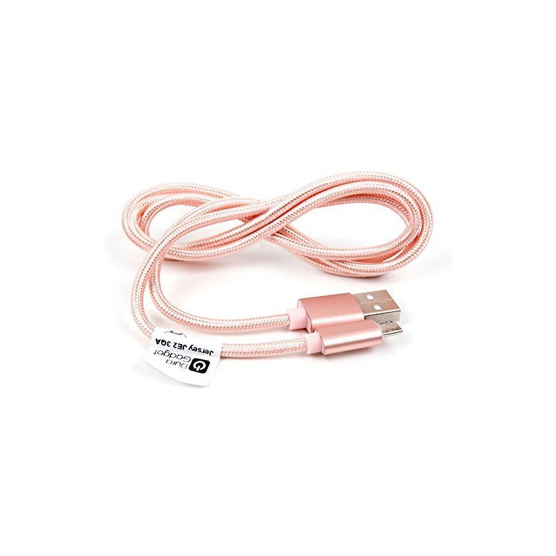 Medžiaginis rožinis 1,5m Micro USB telefono įkroviklio laidas