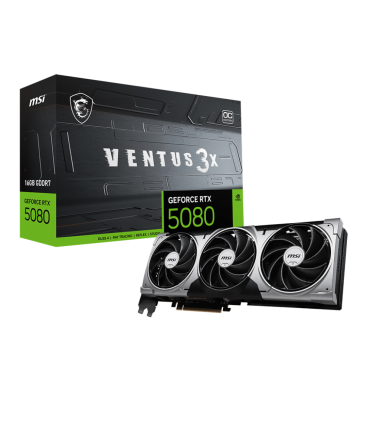 MSI GeForce RTX 5080 16G VENTUS 3X OC | NVIDIA | 16 GB | GeForce RTX 5080 | HDMI ports quantity 1 | PCI Express Gen 5 | Memory c