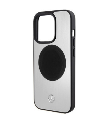 Mercedes MEHMP15L23ACMS iPhone 15 Pro 6.1" Silver Hardcase Leather & Aluminum MagSafe | Mercedes
