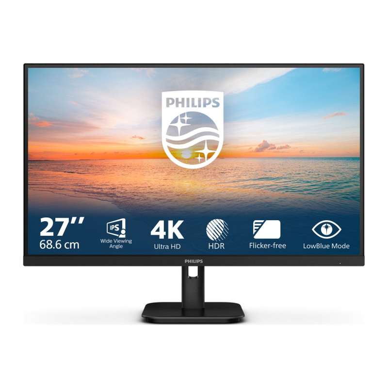 Philips 27E1N1800A/00 | 27 " | IPS | 16:9 | 60 Hz | 4 ms | 3840 x 2160 pixels | 350 cd/m² | HDMI ports quantity 2 | Black