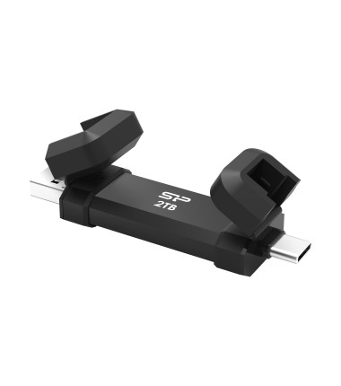 SILICON POWER DS72 Dual USB-C/USB 3.2 Gen 2 Portable External SSD, 2TB, Black | Silicon Power