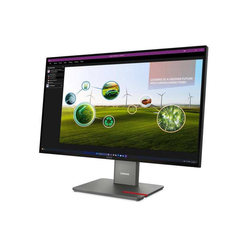 Lenovo ThinkVision | P27Q-40 | 27 " | IPS | 16:9 | 120 Hz | 4 ms | 350 cd/m² | HDMI ports quantity 1 | Eclipse black | Warranty 