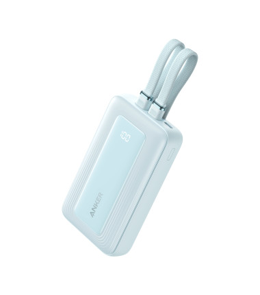 Anker Power Bank with Built-In USB-C and + Lighting Cable | A1680031 | 10000 mAh | 30W Output | Blue