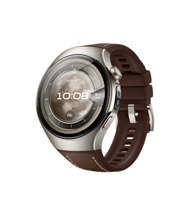 Huawei Watch 5 (46mm), Fluorelastomer Brown classic strap, Metal body, Rates-L29L