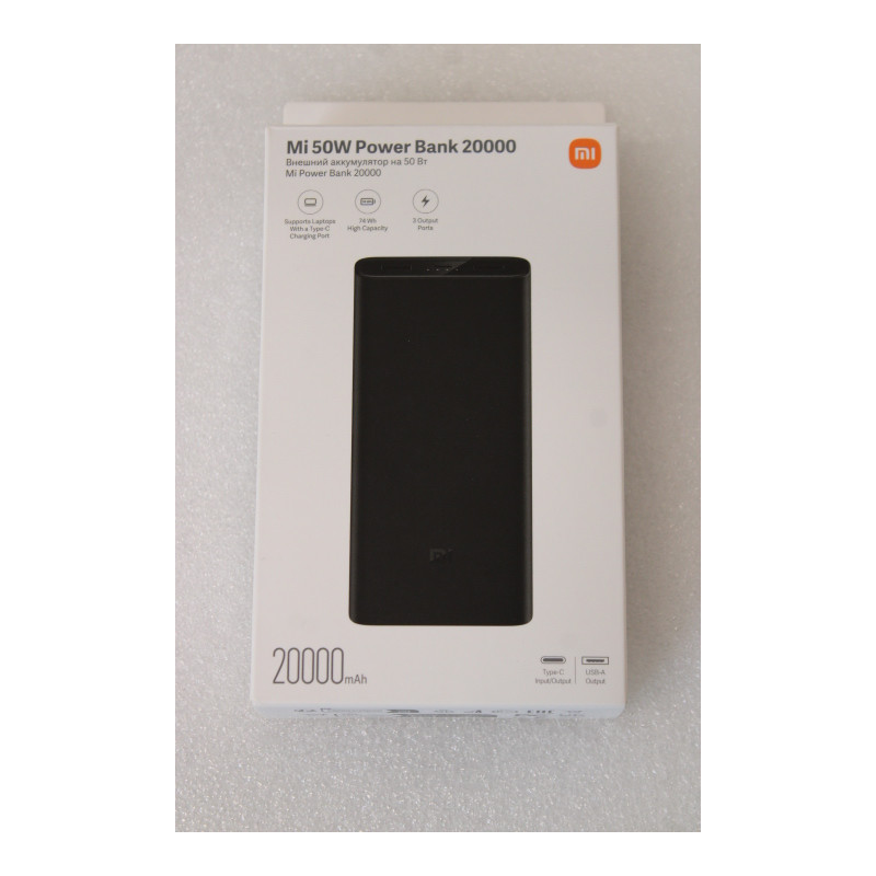 SALE OUT. Xiaomi Mi 50W Power Bank 20000 | Xiaomi Power Bank | 20000 mAh | USB-C, USB A | Black | DEMO