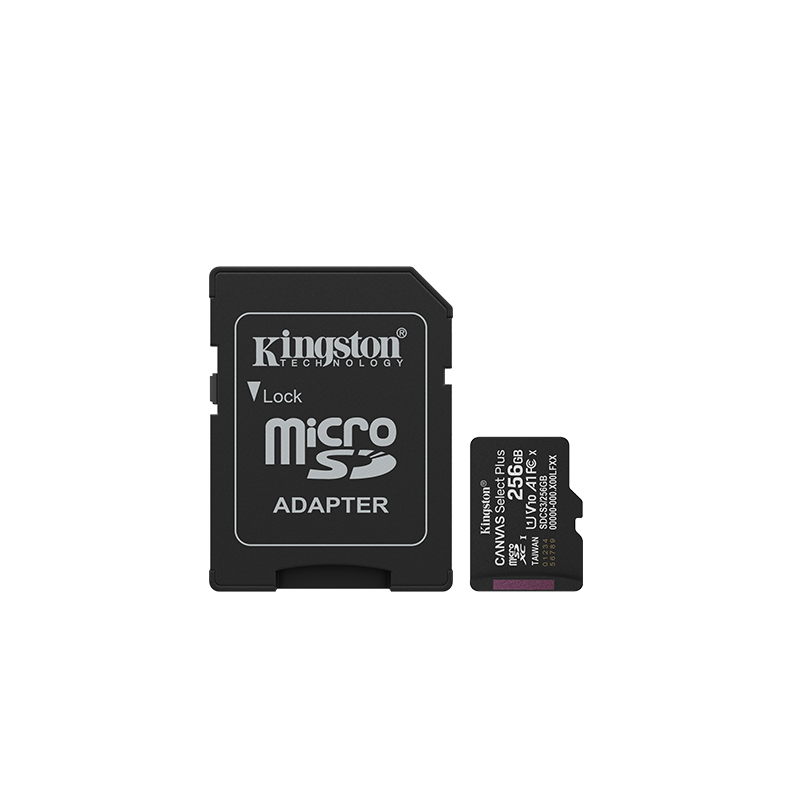 Kingston Canvas Select Plus 256GB microSD Class 10 + ADP