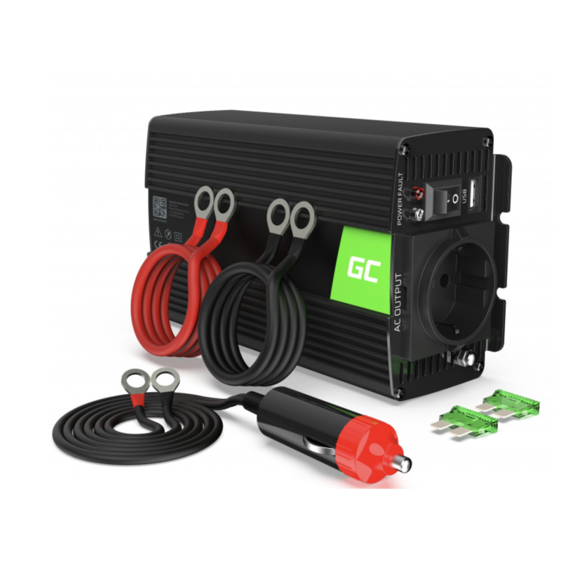 500W 24V to 220V inverter with cables and accessories (pure sine wave output)