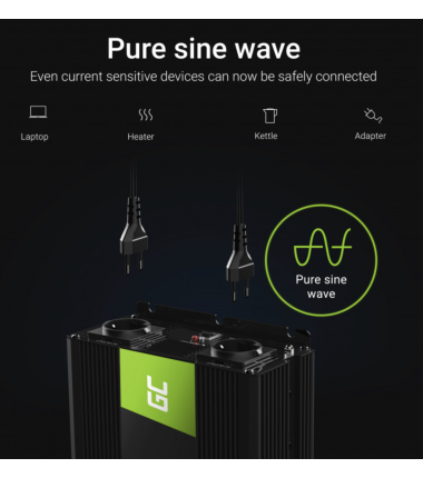Inverter 12V to 220V, 2000W (peak power: 4000W), with pure sine wave output, GC