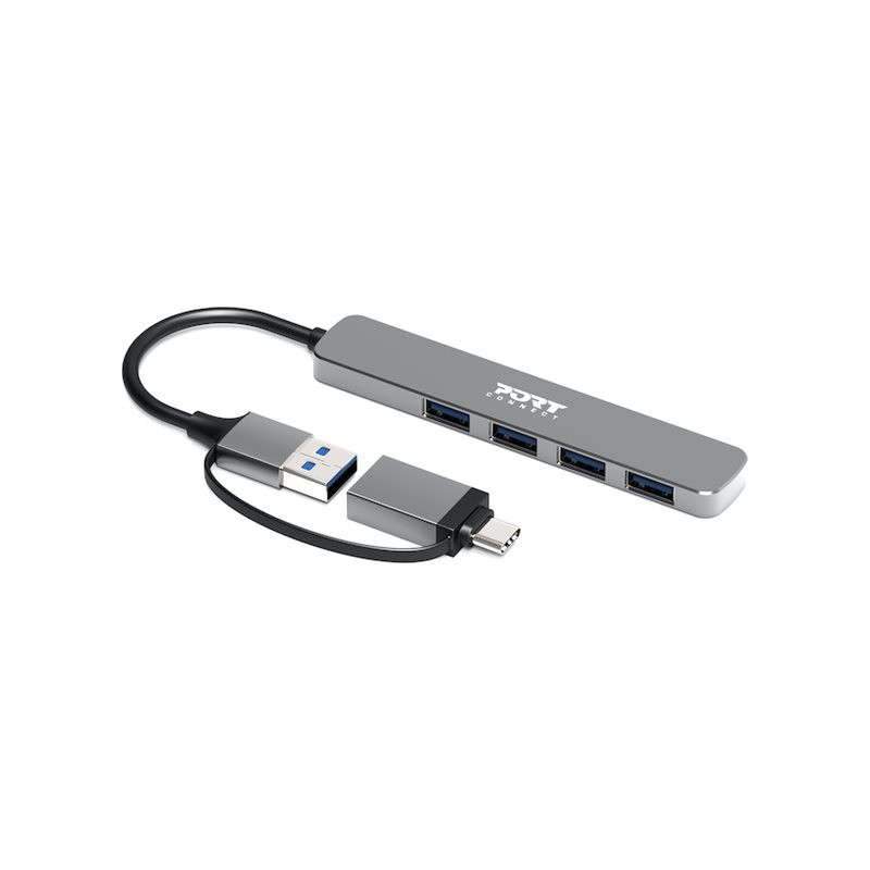 PORT CONNECT Hub USB 4 Ports 3.0 Slim Combo for BtoC | PORT CONNECT