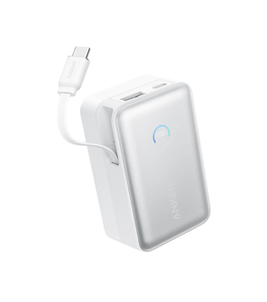Anker Anker Nano Power Bank (10K, 45W, Built-In Retractable USB-C Cable), White