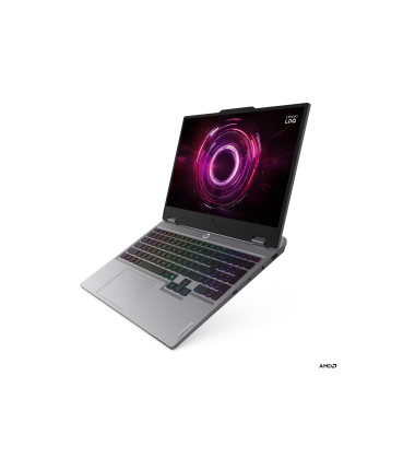 Lenovo LOQ 15AHP10 Luna Grey gaming laptop Ryzen 7 RTX graphics side view