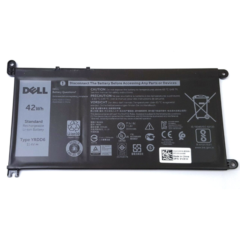 Dell YRDD6 0YRDD6 1VX1H FDRHM original battery label view