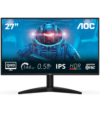 AOC | Q27B36X | 27 " | IPS | QHD | 16:9 | 144 Hz | 4 ms | 2560 x 1440 pixels | 300 cd/m² | HDMI ports quantity 1 | Black