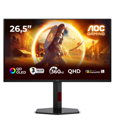 AOC Q27G4SDR | 27 " | QD-OLED | QHD | 16:9 | 360 Hz | 0.03 ms | 2560 x 1440 pixels | 1000 cd/m² | HDMI ports quantity 2 | Black