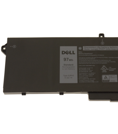Dell 9JRV0 97Wh 11.4V baterijos techninė etiketė