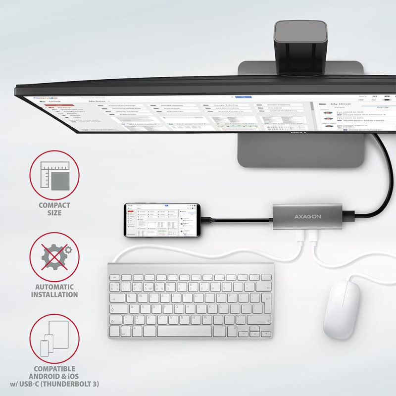 AXAGON | USB-C 10Gbps SPEEDSTER 5in1 hub (rev2.0) | HMC-5G2 | HDMI ports quantity 1