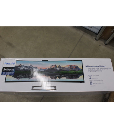 SALE OUT. Philips 499P9H/00 48,8" (124 cm) VA/32:9, 5120 x 1440, 450 cd/m2/ HDMI, USB/ Black, DAMAGED PACKAGING | SALE OUT. Phil