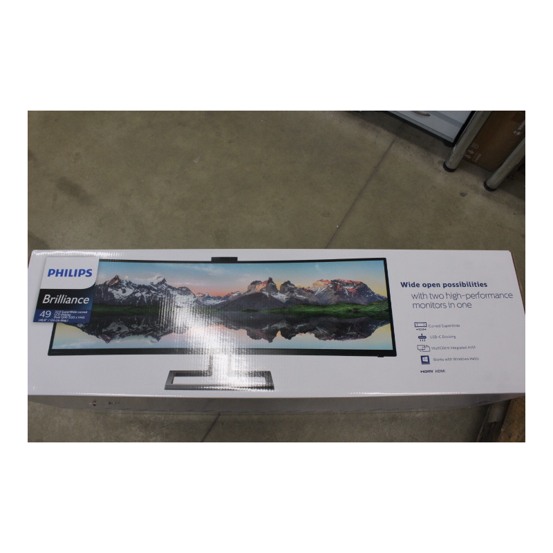 SALE OUT. Philips 499P9H/00 48,8" (124 cm) VA/32:9, 5120 x 1440, 450 cd/m2/ HDMI, USB/ Black, DAMAGED PACKAGING | SALE OUT. Phil