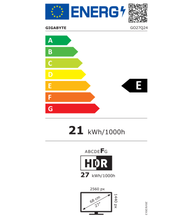 GIGABYTE GAMING MONITOR 27" G27Q24