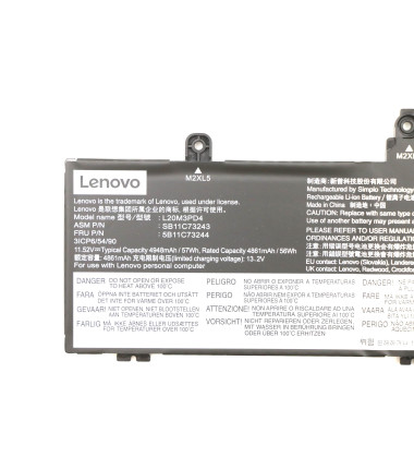 Lenovo L20D3PD4 baterijos etikete 11.52V 57Wh ThinkPad