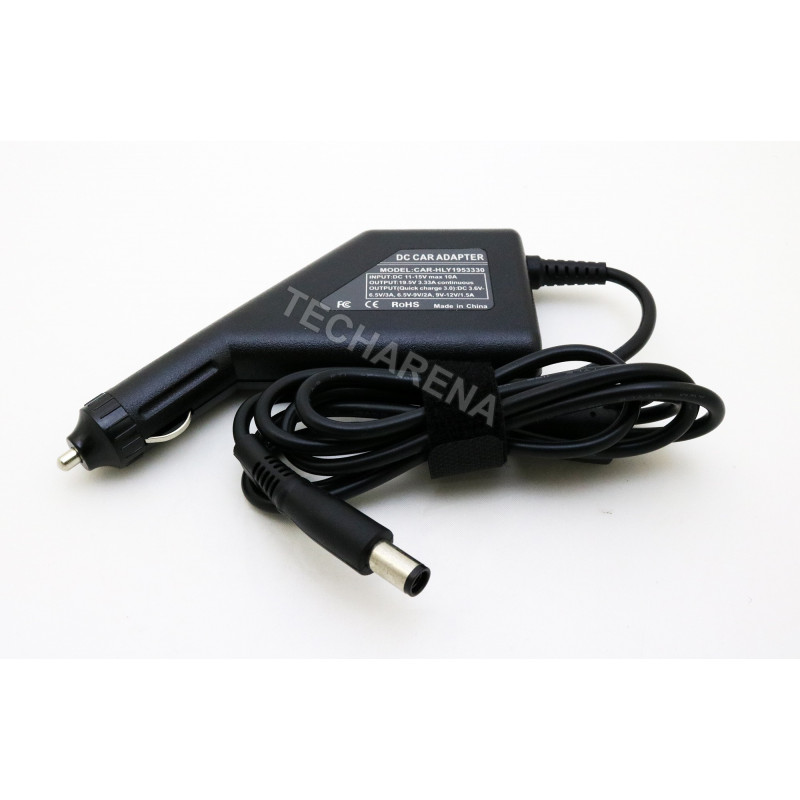 HP 19.5V 3.33A 7.4x5.0 car charger 65W + USB