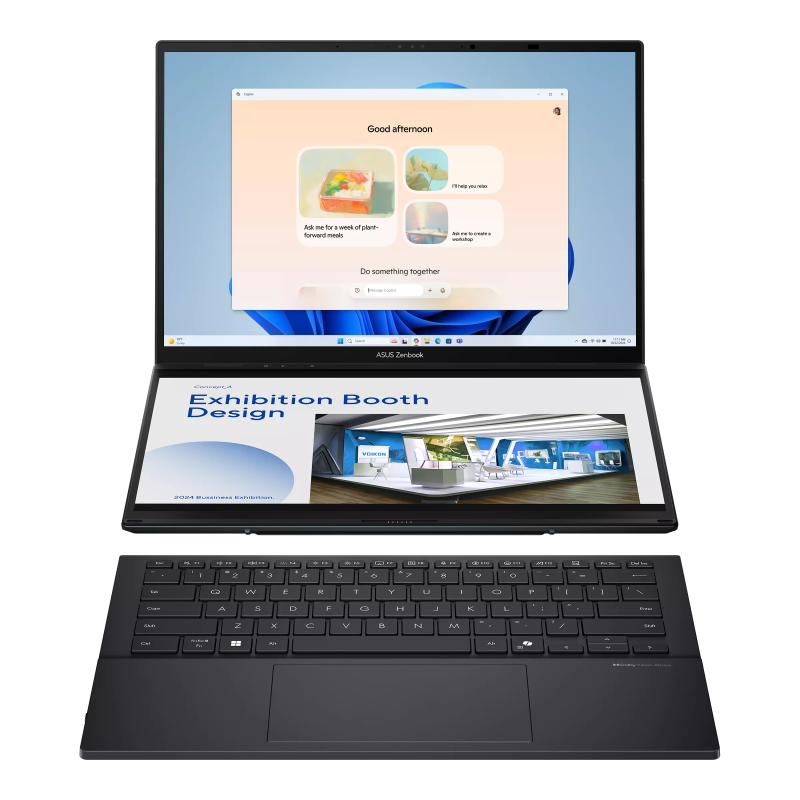 Asus Zenbook Duo UX8406CA-QL358X | Inkwell Gray | 14 " | OLED | Touchscreen | FHD | 1920 x 1200 pixels | 60 Hz | Glossy | Intel 