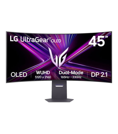 LG 45GX950A-B UltraGear™ 45" OLED WUHD Curved 5120x2160/21:9/0.03ms/275cd/m2/DisplayPort HDMI Headphone Out | LG
