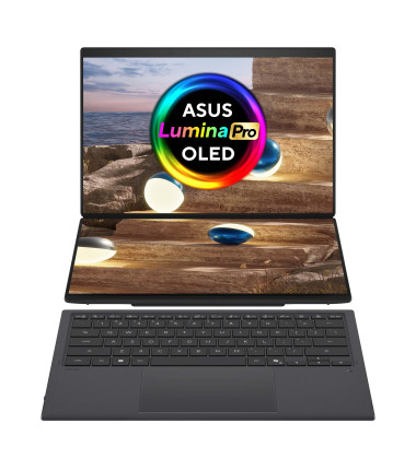 Asus | Zenbook Duo UX8407AA-SN066W | Moher Gray | 14 " | OLED | Touchscreen | 2.8K | 2880 x 1800 pixels | 144 Hz | Anti-Reflecti