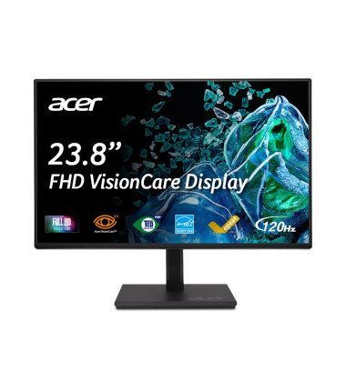 Acer Vero B247Y Series Monitor 60cm 23.8'' FHD ZeroFrame IPS 120Hz 16:9 4ms(GTG) 250nits VGA HDMI DP MM Audio In/Out AdaptiveSyn