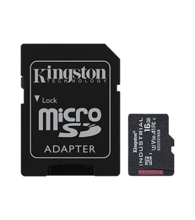 Kingston | UHS-I | 16 GB | microSDHC/SDXC Industrial Card | Flash memory class Class 10, UHS-I, U3, V30, A1 | SD Adapter