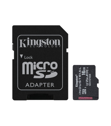 Kingston | UHS-I | 16 GB | microSDHC/SDXC Industrial Card | Flash memory class Class 10, UHS-I, U3, V30, A1 | SD Adapter