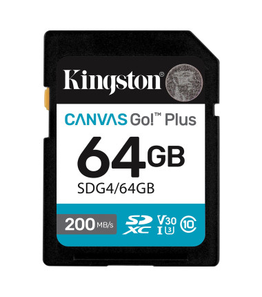 Kingston | Canvas Go! Plus | 64 GB | SD | Flash memory class Class 10, UHS-I, U3, V30