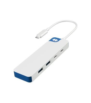 Hyper HyperDrive Flex 4 Port USB-C Combo Hub, White/Blue | HD5200BUGL