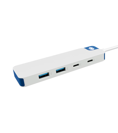 Hyper HyperDrive Flex 4 Port USB-C Combo Hub, White/Blue | HD5200BUGL