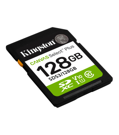Kingston Canvas Select Plus | 128 GB | SD | Flash memory class Class 10, UHS-I, U1/U3, Video Class 10/30