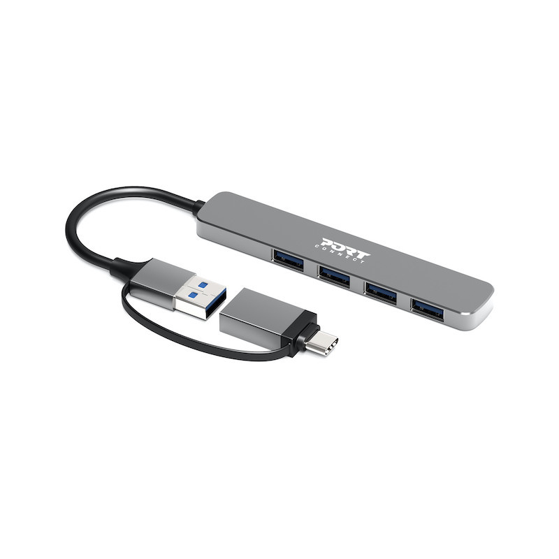 PORT CONNECT | HUB USB-C/USB-A 4 ports USB-A 3.0 5Gbps | 900160