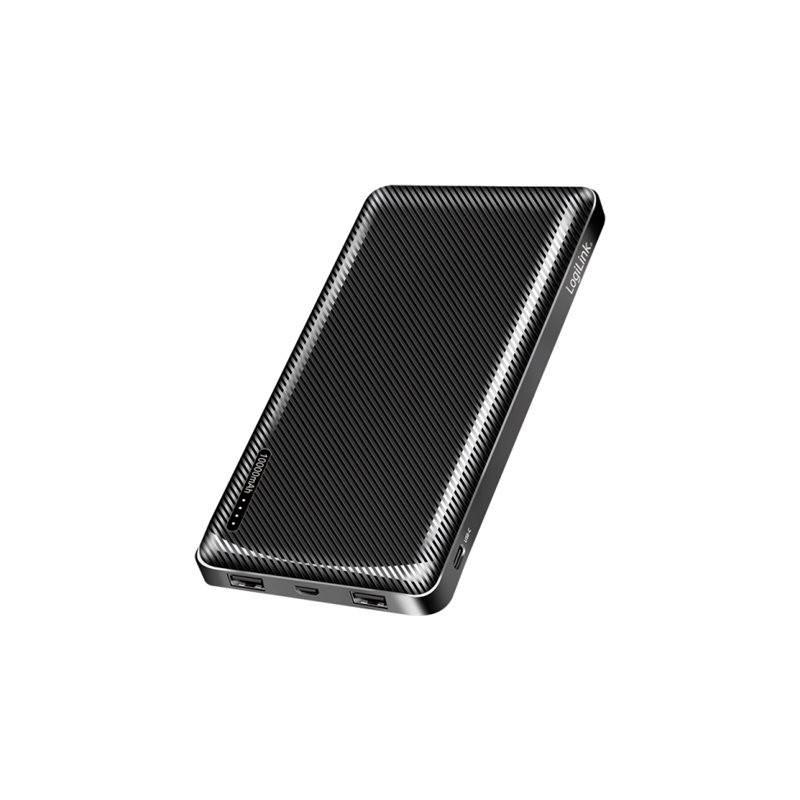 Logilink Power bank, Li-Po, 2x USB-A, USB-C | PA0316 | 10000 mAh | Black