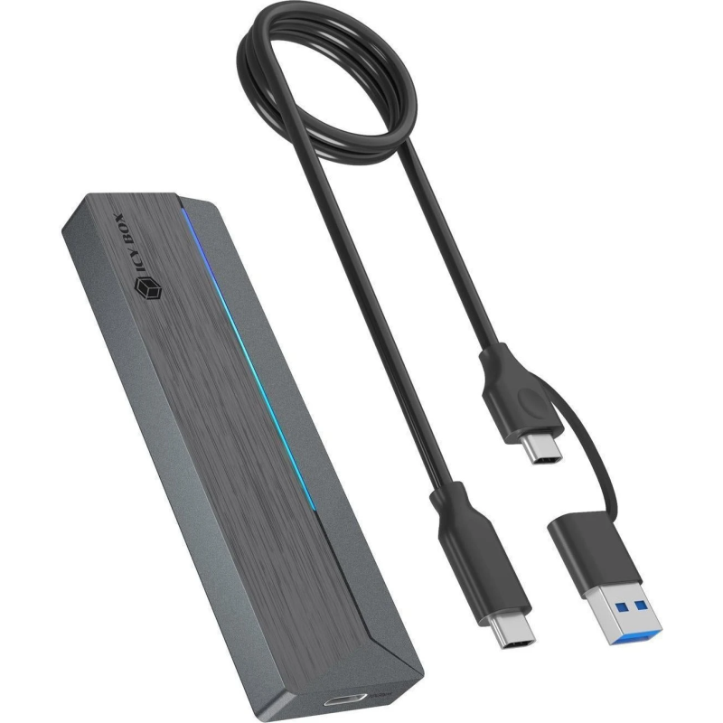 Raidsonic Icy Box M.2 SATA/NVMe SSD Enclosure with USB 3.2 Gen 2 Type-C and RGB light | Warranty IB-1826MCL-CU31 month(s)