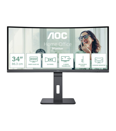 AOC | CU34P3CV | 34 " | VA | 21:9 | 100 Hz | 4 ms | 3440 x 1440 pixels | HDMI ports quantity 1