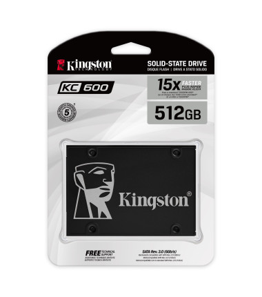 Kingston | KC600 | 512 GB | SSD form factor 2.5" | Solid-state drive interface SATA | Read speed 550 MB/s | Write speed 520 MB/s