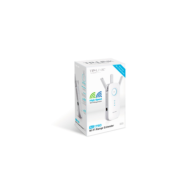 TP-LINK | Extender | RE450 | 802.11ac | 2.4GHz/5GHz | 450+1300 Mbit/s | 10/100/1000 Mbit/s | Ethernet LAN (RJ-45) ports 1 | MU-M