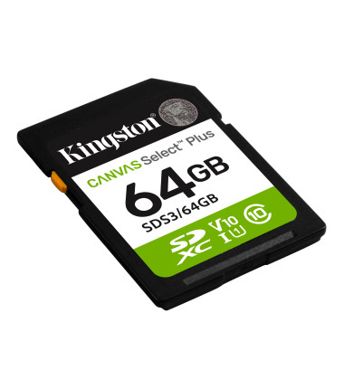 Kingston Canvas Select Plus | 64 GB | SD | Flash memory class Class 10, UHS-I, U1/U3, Video Class 10/30