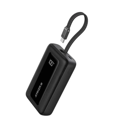 Anker Power Bank with Built-In USB-C Cable | A1688H11 | 10000 mAh | Black