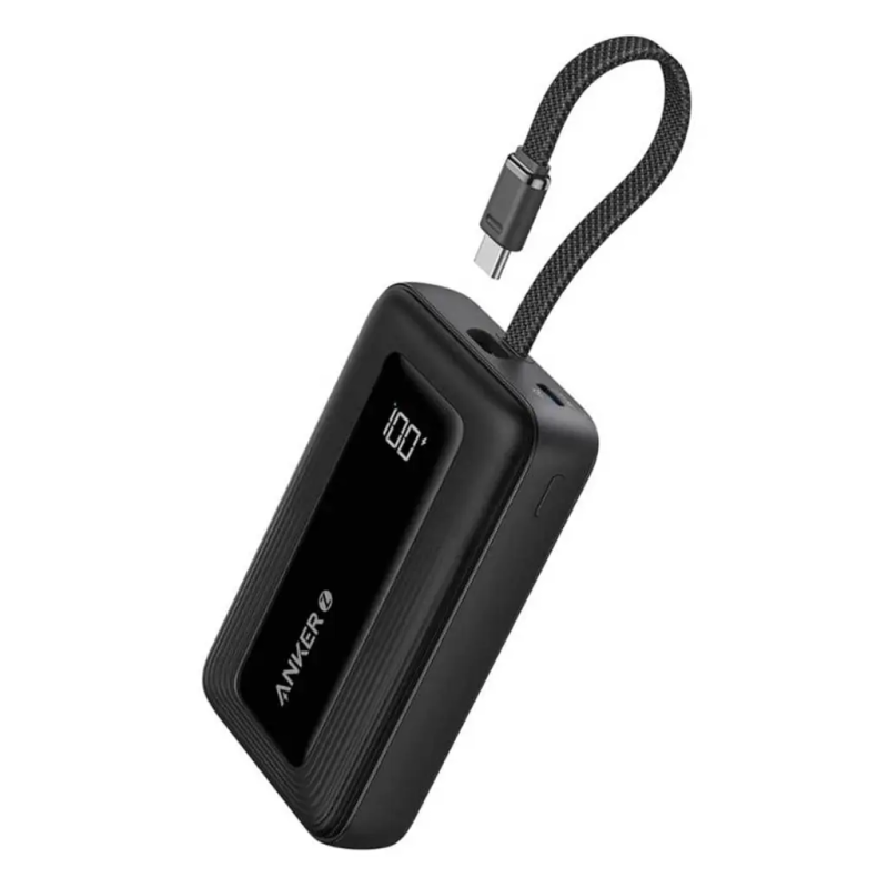 Anker Power Bank with Built-In USB-C Cable | A1688H11 | 10000 mAh | Black Anker Power Bank with Built-In USB-C Cable | A1688H11 | 10000 mAh | Black