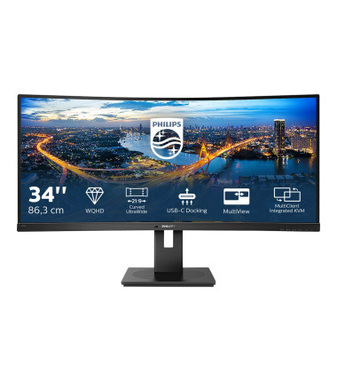 Philips | B Line | 346B1C/00 | 34 " | VA | WQHD | 21:9 | 100 Hz | 5 ms | 3440 x 1440 | 300 cd/m² | HDMI ports quantity 1 | Black