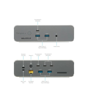 Targus DOCK230EUZ | Thunderbolt 5 Triple Video 8K EcoSmart Dock with 140W EPR