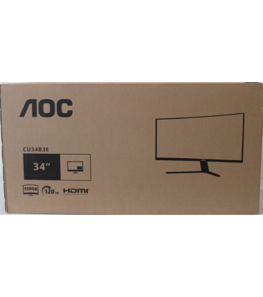 AOC CU34B3E Curved 34" 3440x1440/21:9/300cd/m2/4ms HDMI, DisplayPort, USB, Audio out | Warranty 36 month(s) | DAMAGED PACKAGING