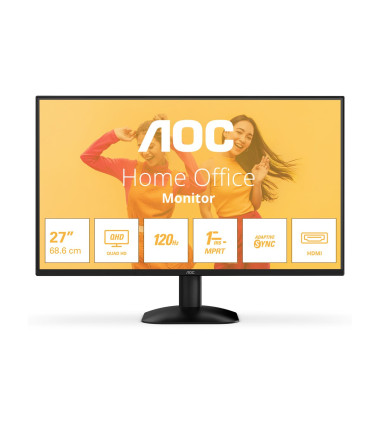AOC Q27B35S3 | 27 " | IPS | QHD | 16:9 | 120 Hz | 1 ms | 2560 x 1440 pixels | 300 cd/m² | HDMI ports quantity 1 | Black